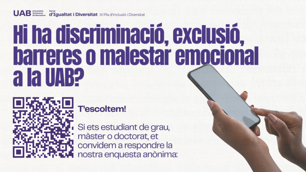 Cartell de l'enquesta sobre incusió i diversitat de la UAB, curs 2025-2026
