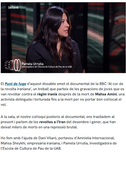 Pamela Urrutia a Betevé