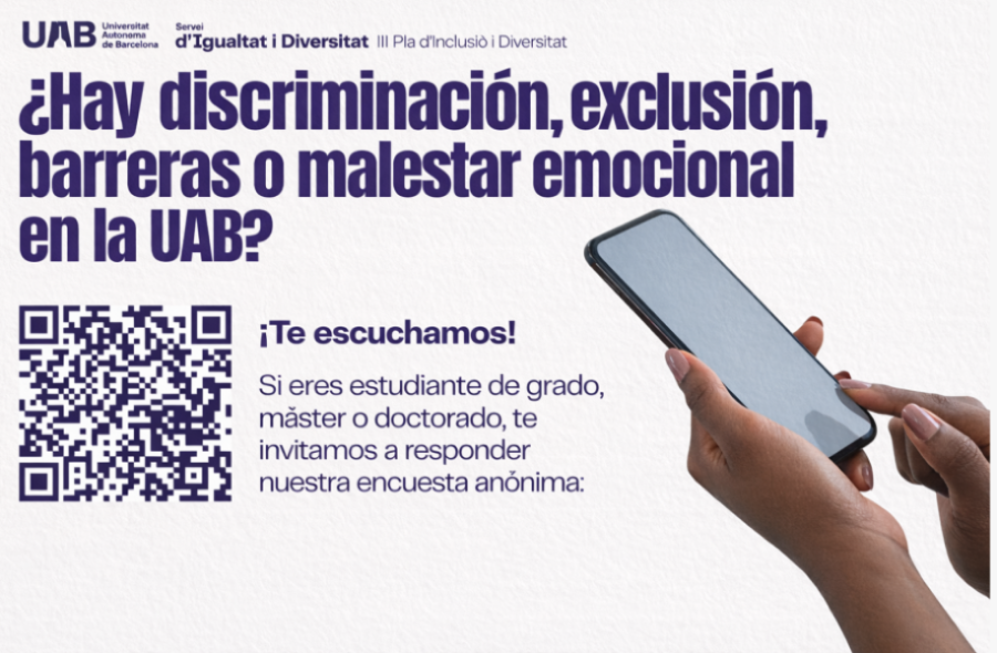 Cartell de l'enquesta sobre incusió i diversitat de la UAB, curs 2025-2026