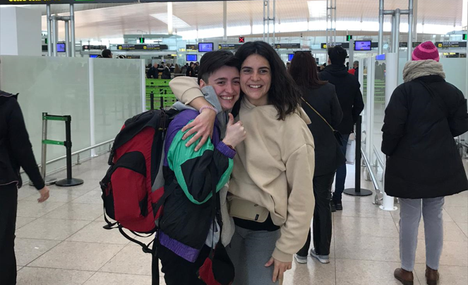 Alumnes a l'aeroport