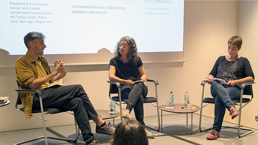 Un moment de la taula rodona de l'acte de l'IGOP-UAB fet al Palau Macaya