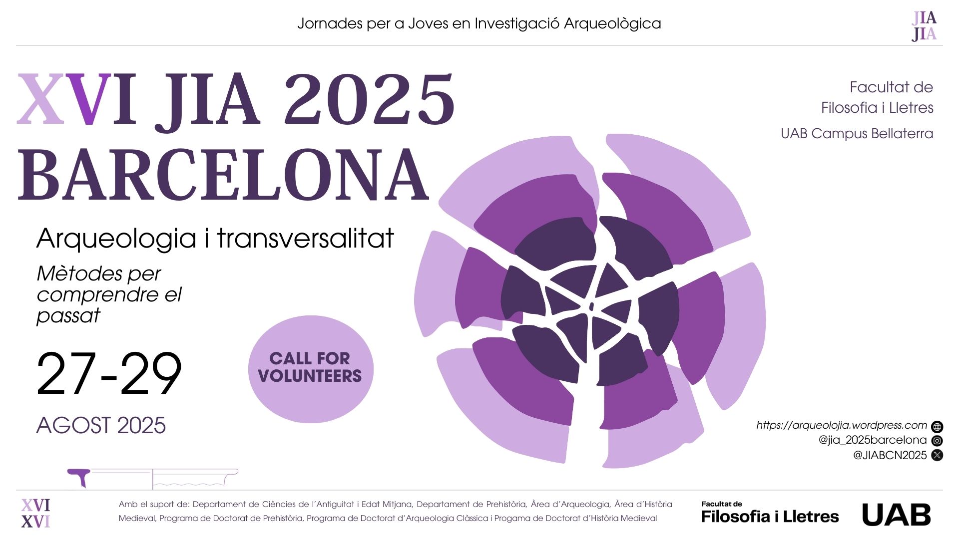 Cartell infromatiu lila i blanc