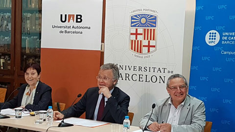 Els rectors de la UAB, la UB i la UPC artenen els mitjans