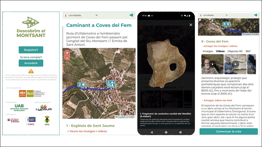 Captures de pantalla de l'app Descobrim el Montsant