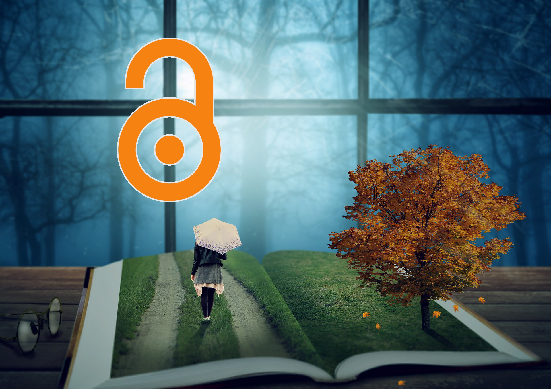 Setmana de l'Accés Obert 2020 - Llibre obert amb paisatge de tardor