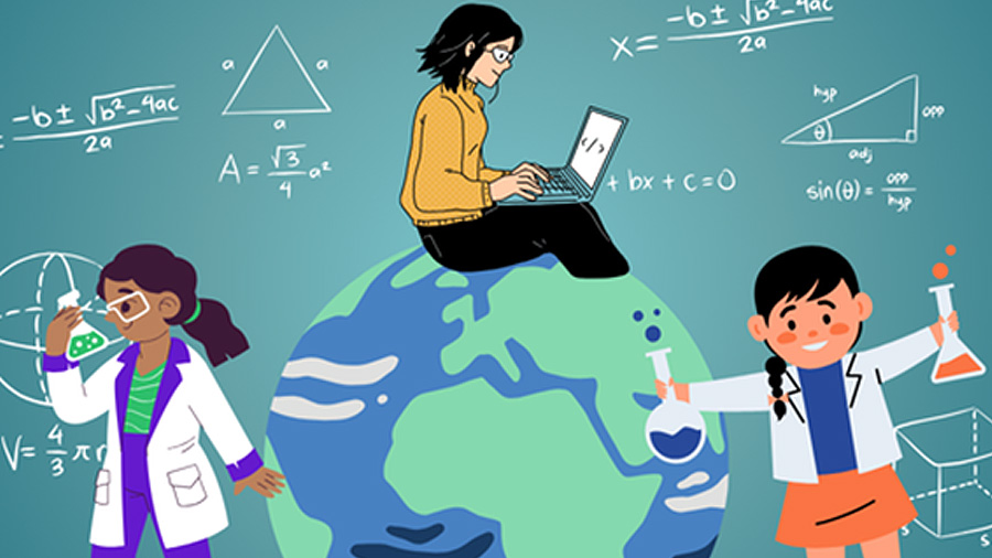 Il·lustració programa Ambaixadores STEM UAB