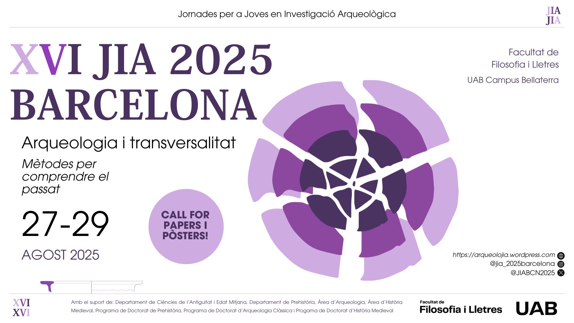 Cartell informatiu lila i blanc