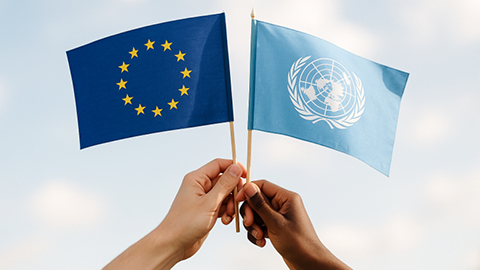 Banderes UE i ONU