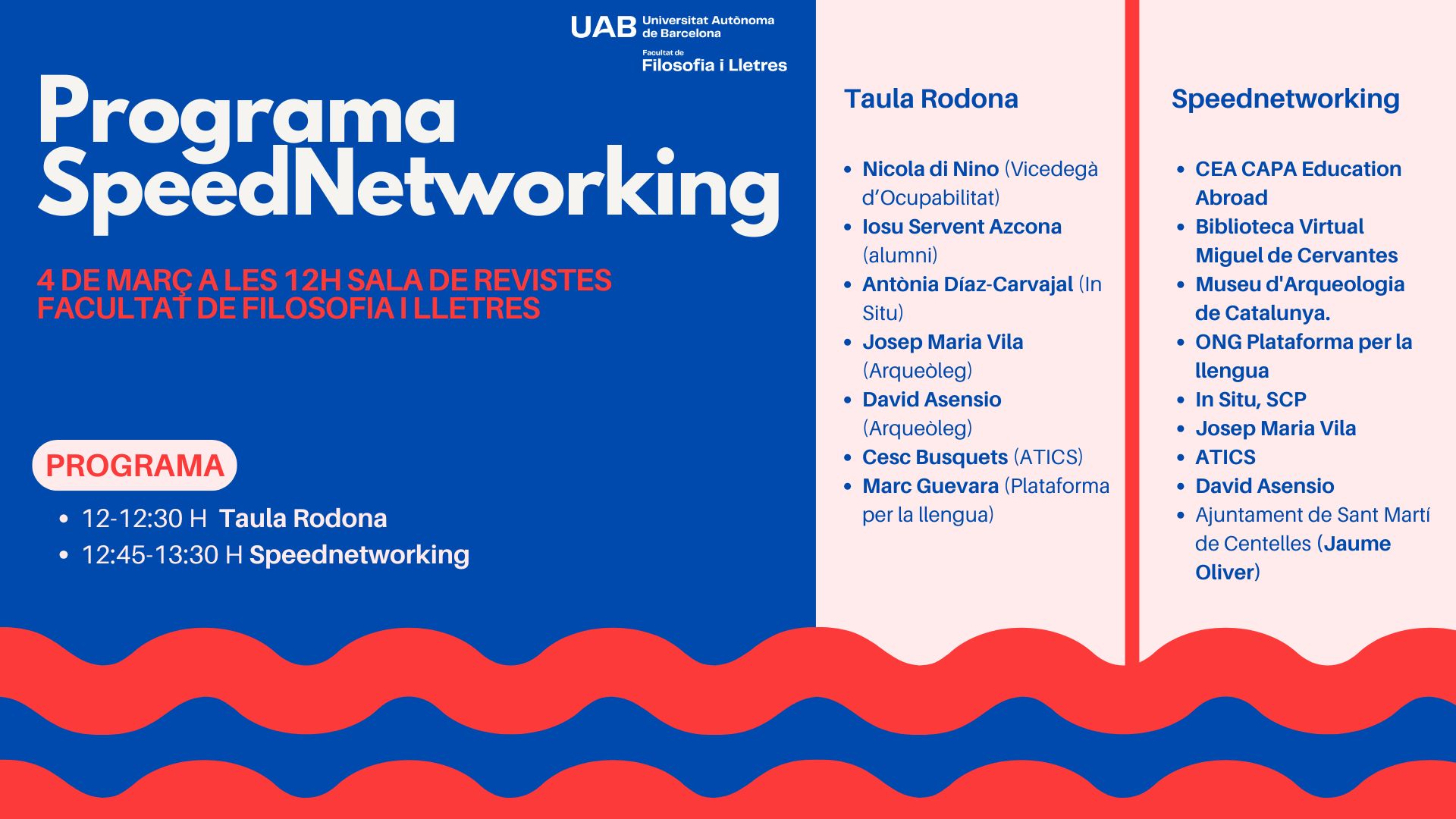 Cartell informatiu rosa y blau marí