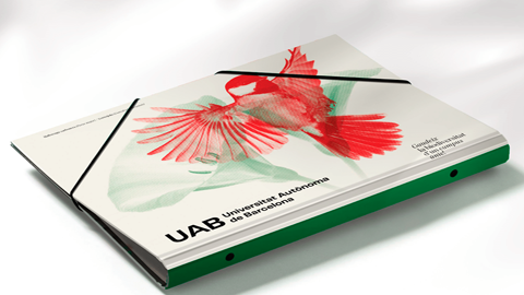 Carpeta amb l'ocell mallerenga a la portada